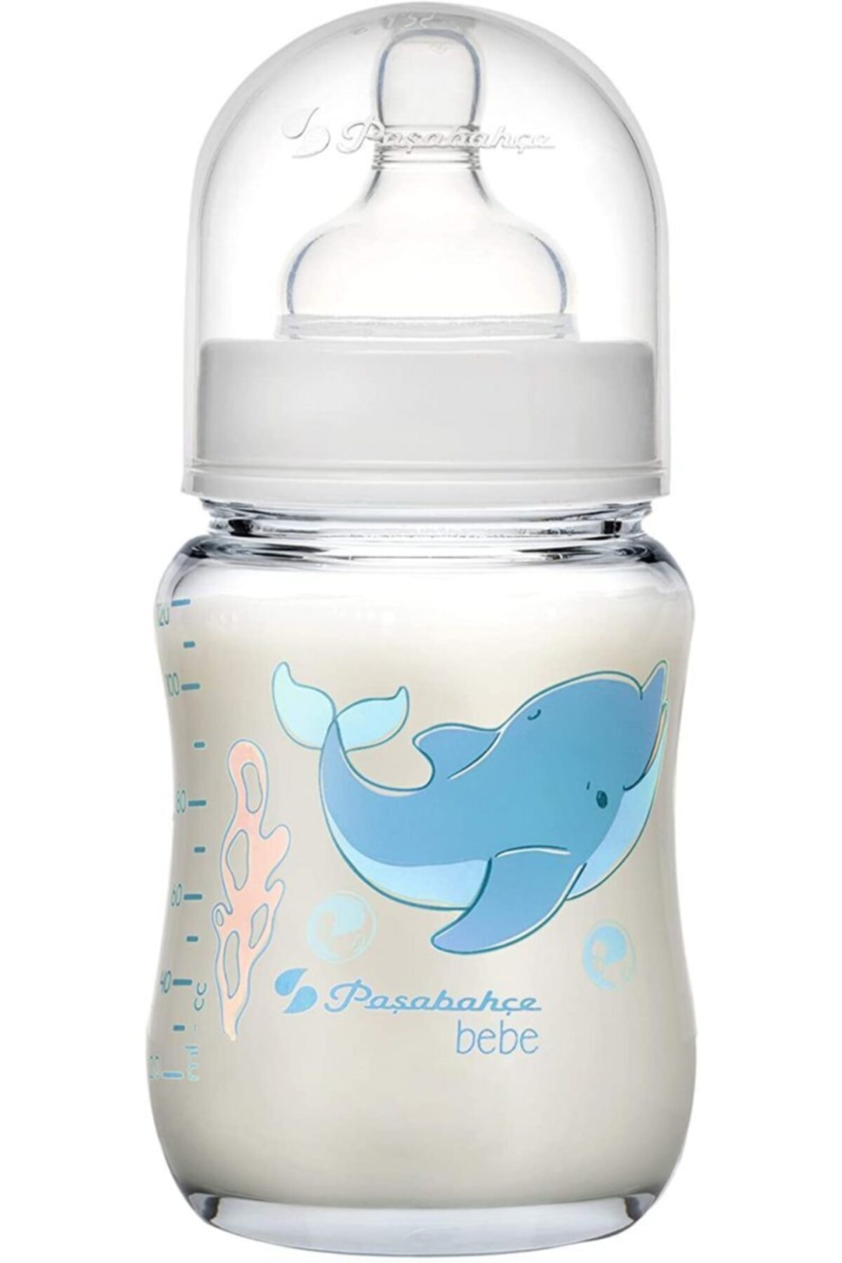 Paşabahçe borcam emzikli cam biberon 120 ml. ısıya dayanıklı desenli Paşabahçe borcam emzikli cam biberon 120 ml. ısıya dayanıklı desenli