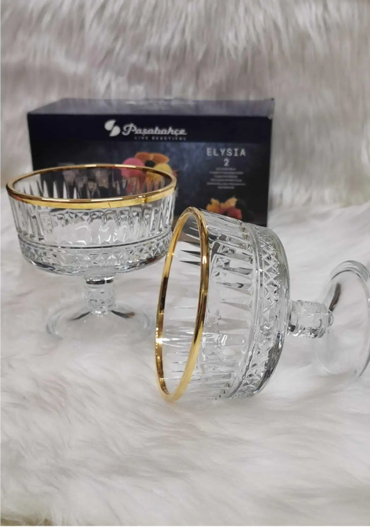 Paşabahçe gold elysia dondurmalık 4 lü çok amaçlı sunum kasesi 