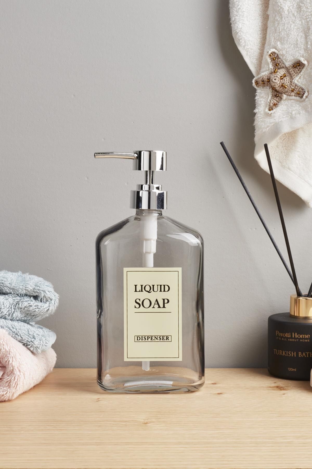 Perotti lıquıd soap cam sıvı sabunluk gri 15739 Perotti lıquıd soap cam sıvı sabunluk gri 15739
